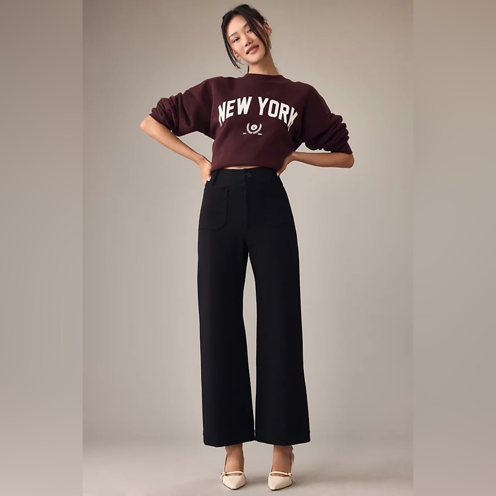 The Colette Cropped Wide-Leg Pants by Maeve